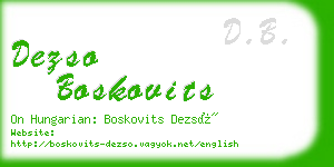 dezso boskovits business card